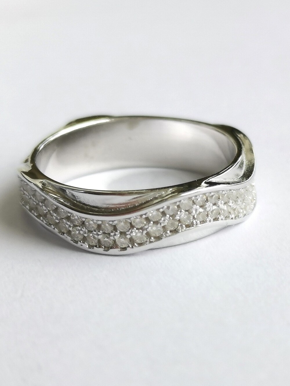 Sterling Silver CZ eternity band ring size 8 🆕